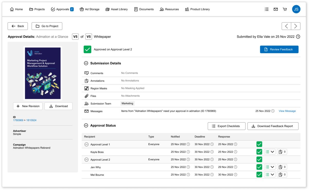 Admation: Audit Trail - Approval Details